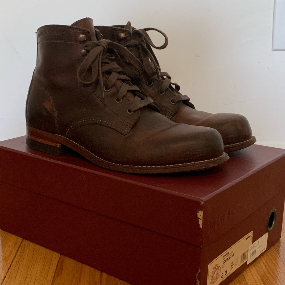 Wolverine 1000 Mile Boots. Size 8. Color: Rust